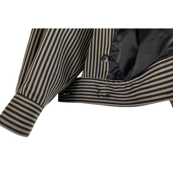 Vintage Liz Claiborne Grey Striped Wool Pants Suit Size 6 Eighties Work Office - Picture 8 of 13